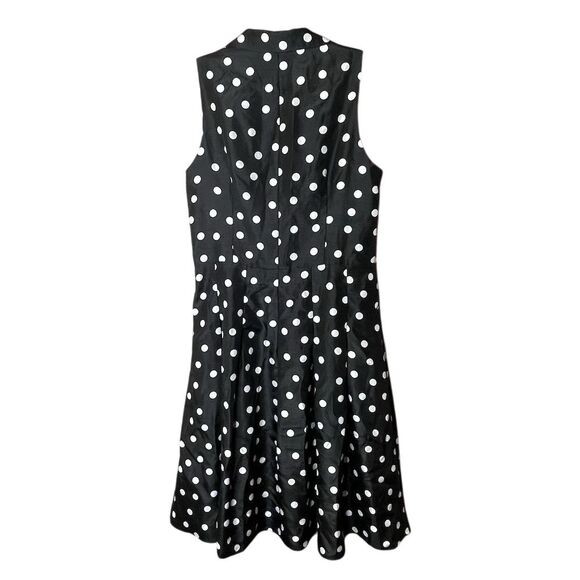 Jessica Howard Women's Size 12 Black Polka Dot Fit & Flare Dress - Picture 2 of 6